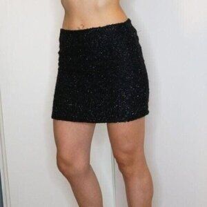 Forever 21 Black Mini Skirt w/ Silver details all over Size S